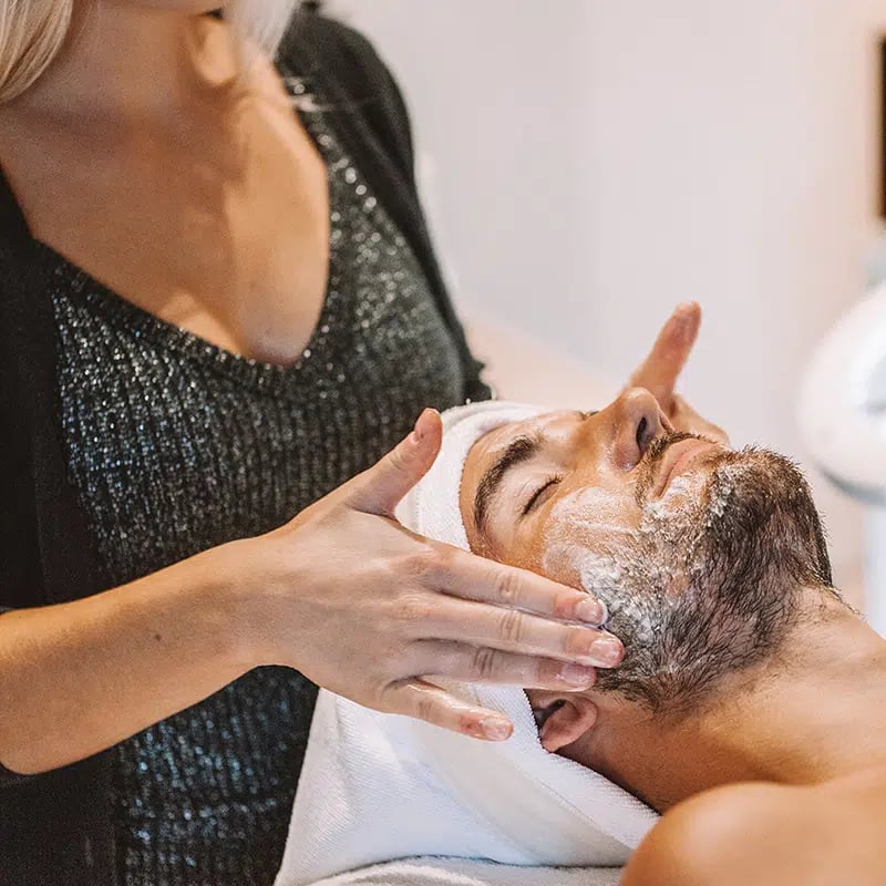 Male patient receiving MediSpa Maui's signature facial