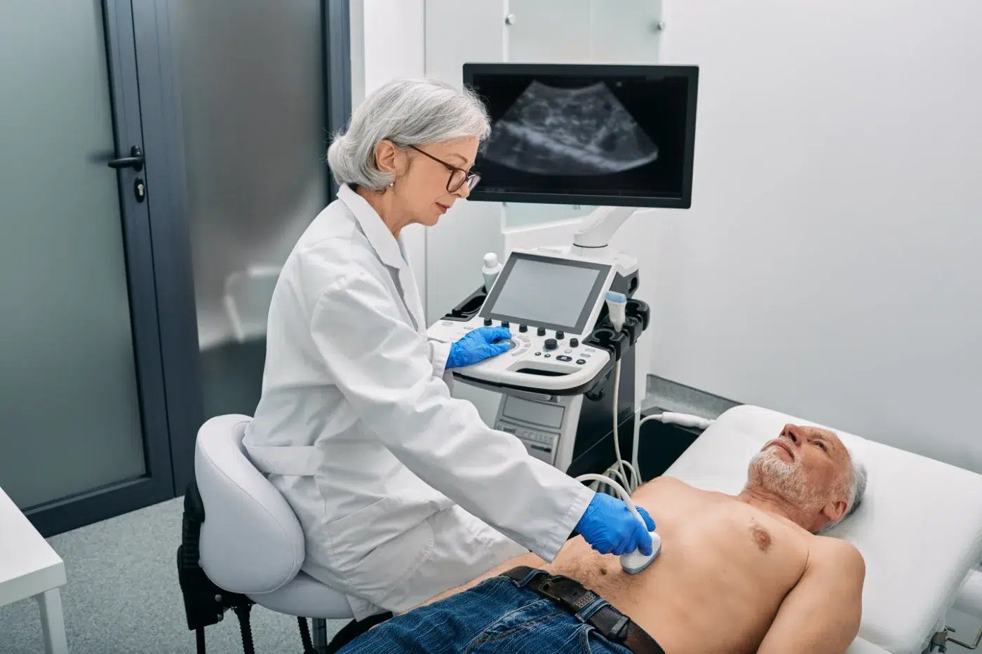 man getting ultrasound