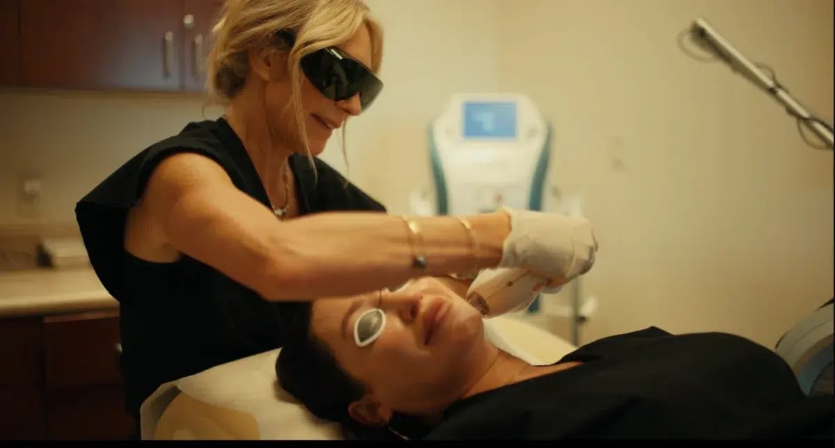 woman receiving ipl treatment